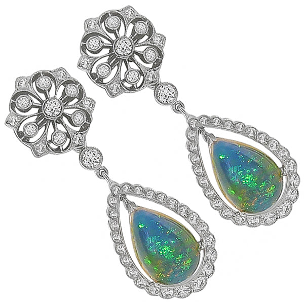 Opal 1.36ct Diamond Earrings