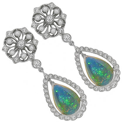 Opal 1.36ct Diamond Earrings