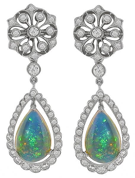 Opal 1.36ct Diamond Earrings