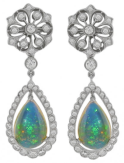 Opal 1.36ct Diamond Earrings