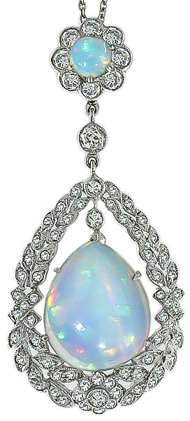 Opal 1.50ct Diamond Gold Pendant