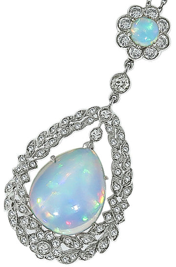 Opal 1.50ct Diamond Gold Pendant