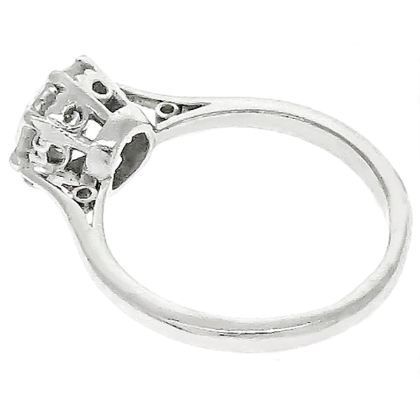 Edwardian 1.60ct Old Mine Brilliant Diamond Solitaire Engagement Platinum Ring