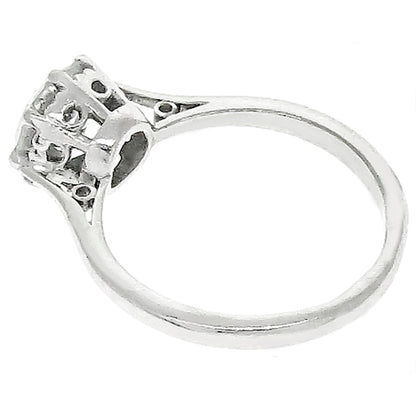 Edwardian 1.60ct Old Mine Brilliant Diamond Solitaire Engagement Platinum Ring