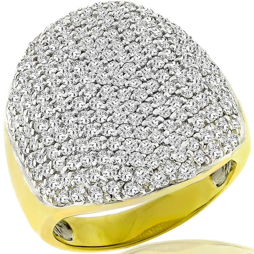 Estate Sonia B 4.00ct Round Brilliant Diamond 14k Yellow And White Gold Ring
