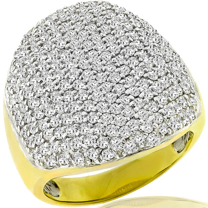Estate Sonia B 4.00ct Round Brilliant Diamond 14k Yellow And White Gold Ring