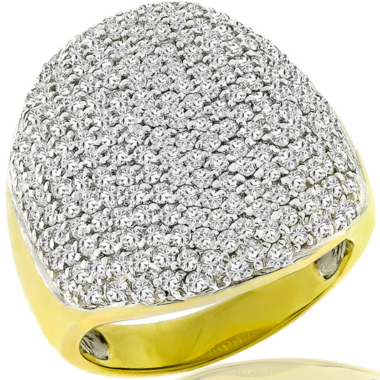 Estate Sonia B 4.00ct Round Brilliant Diamond 14k Yellow And White Gold Ring