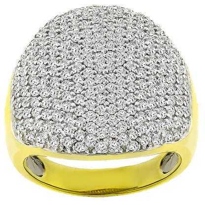 Estate Sonia B 4.00ct Round Brilliant Diamond 14k Yellow And White Gold Ring