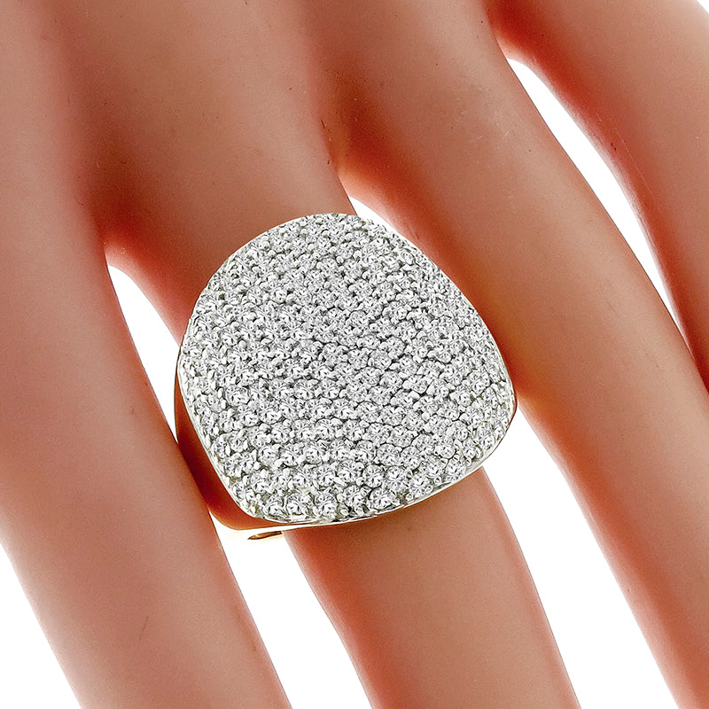 Estate Sonia B 4.00ct Round Brilliant Diamond 14k Yellow And White Gold Ring