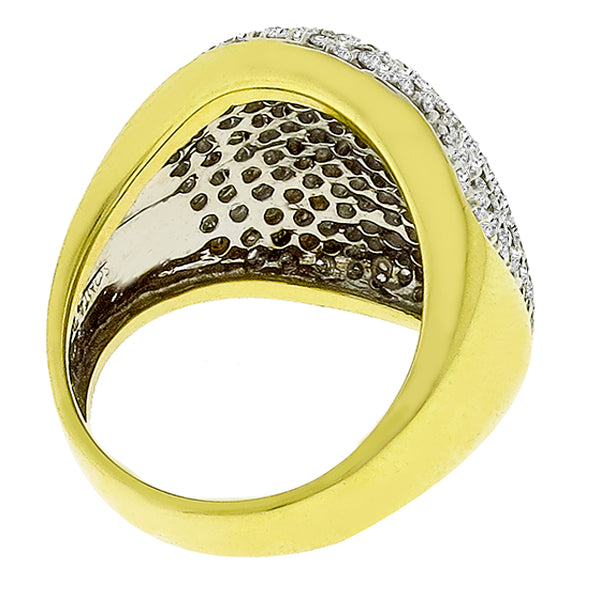 Estate Sonia B 4.00ct Round Brilliant Diamond 14k Yellow And White Gold Ring
