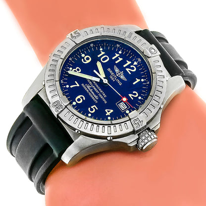 Breitling Chronometre Automatic Stainless Steel Watch with Rubber Strap