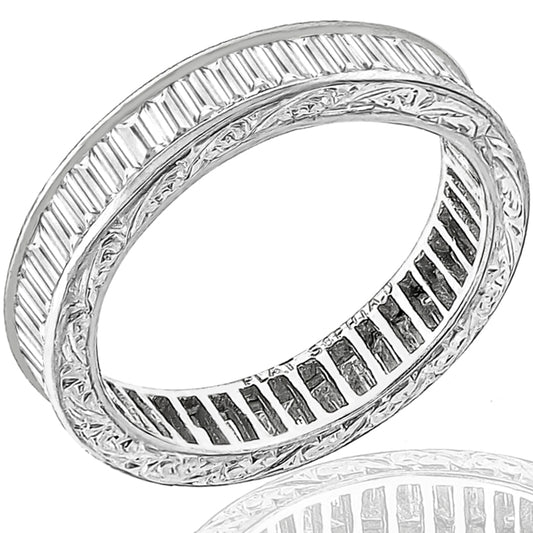 Estate Sophia D 1.20ct Baguette Cut Diamond Eternity Platinum Wedding Band