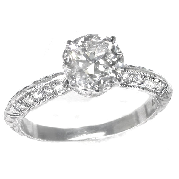 Peregrina 1.28ct Transition Round Brilliant Diamond Platinum Engagement Ring