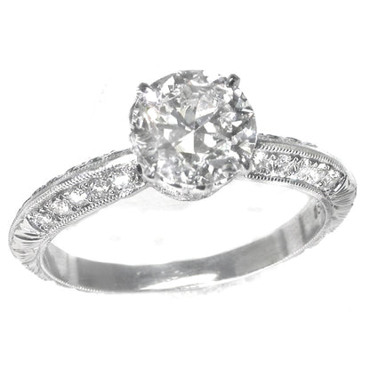 Peregrina 1.28ct Transition Round Brilliant Diamond Platinum Engagement Ring