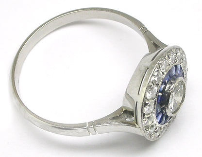 Platinum Diamond Sapphire Ring