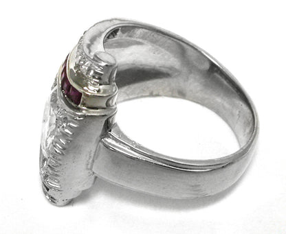 Retro 1.46ct  Round  Diamond  Ruby Ring