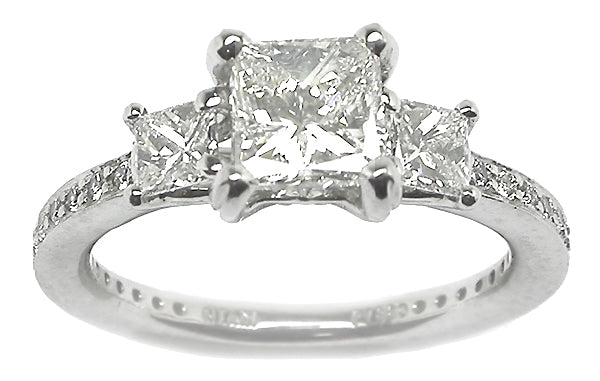 Ritani 1ct Princess Cut Diamond Platinum Engagement Ring
