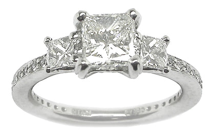 Ritani 1ct Princess Cut Diamond Platinum Engagement Ring