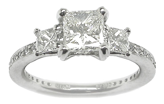 Ritani 1ct Princess Cut Diamond Platinum Engagement Ring