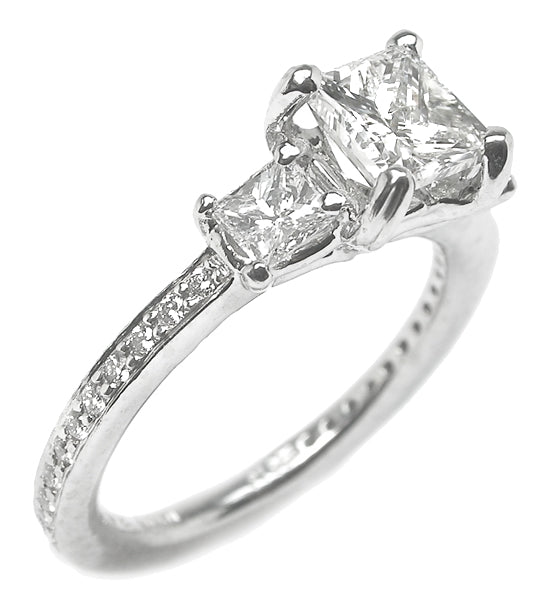 Ritani 1ct Princess Cut Diamond Platinum Engagement Ring