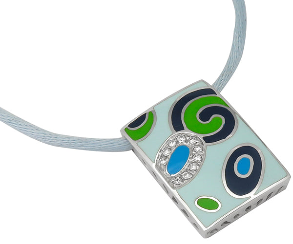 Roberto Coin Enamel Diamond White Gold Necklace