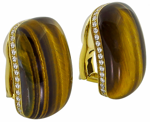Roberto Coin Tiger Eye 1.50ct Diamond Earrings