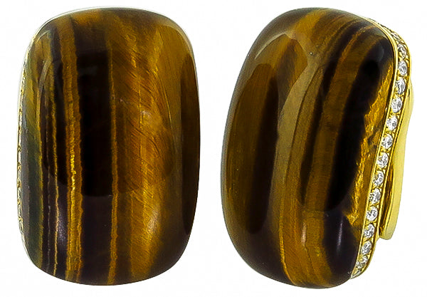 Roberto Coin Tiger Eye 1.50ct Diamond Earrings