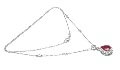 Ruby Diamond 14k WhiteGold Necklace