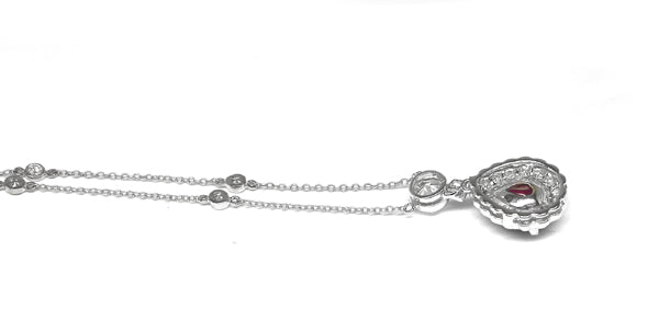 Ruby Diamond 14k WhiteGold Necklace