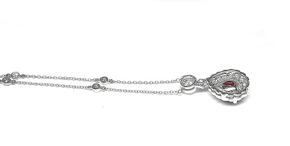 Ruby Diamond 14k WhiteGold Necklace