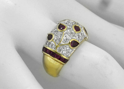 Ruby Diamond 18k Gold Ring