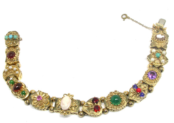 Semi-Precious 14k Yellow Gold Bracelet