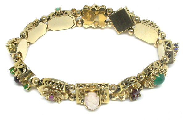 Semi-Precious 14k Yellow Gold Bracelet