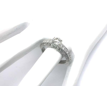 Signed Greco 1ct Diamond Platinum Enggagement Ring