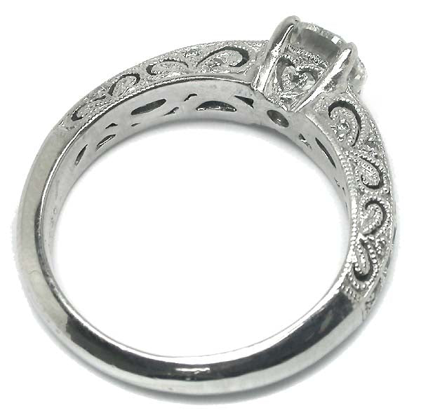 Signed Greco 1ct Diamond Platinum Enggagement Ring