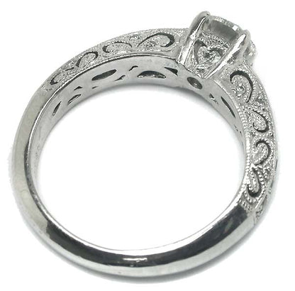 Signed Greco 1ct Diamond Platinum Enggagement Ring