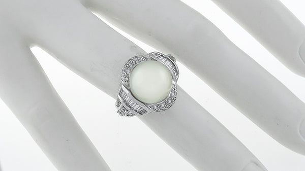South Sea Pearl 1.00ct Diamond Ring