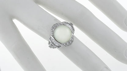 South Sea Pearl 1.00ct Diamond Ring