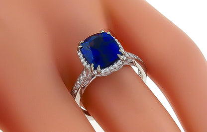 Tacori 3.87ct Natural No Heat Sapphire Diamond Engagement Ring