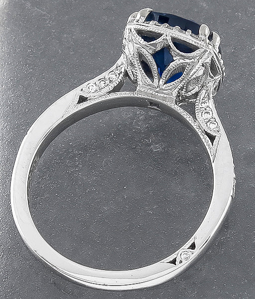 Tacori 3.87ct Natural No Heat Sapphire Diamond Engagement Ring