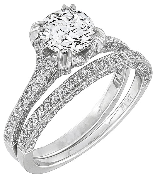 Tacori GIA  0.84ct Diamond Engagement Ring and Wedding Band Set