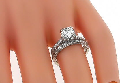 Tacori GIA  0.84ct Diamond Engagement Ring and Wedding Band Set