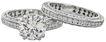 Tacori GIA Certified 2.03ct Diamond Engagement Ring and Wedding Band Set