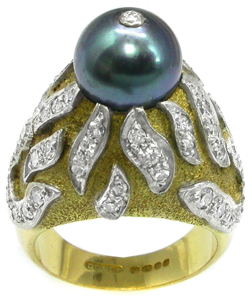 Tahitian Pearl & Diamond Ring
