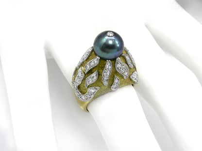 Tahitian Pearl & Diamond Ring