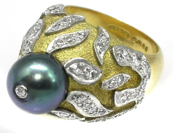 Tahitian Pearl & Diamond Ring