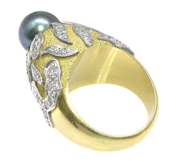 Tahitian Pearl & Diamond Ring