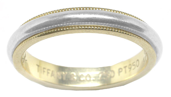 Tiffany & Co. 3.5mm  18k Yellow Gold Platinum Wedding Band