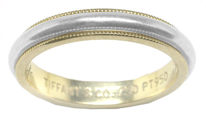 Tiffany & Co. 3.5mm  18k Yellow Gold Platinum Wedding Band