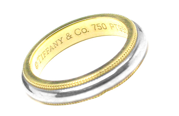 Tiffany & Co. 3.5mm 18k Yellow Gold Platinum Wedding Band
